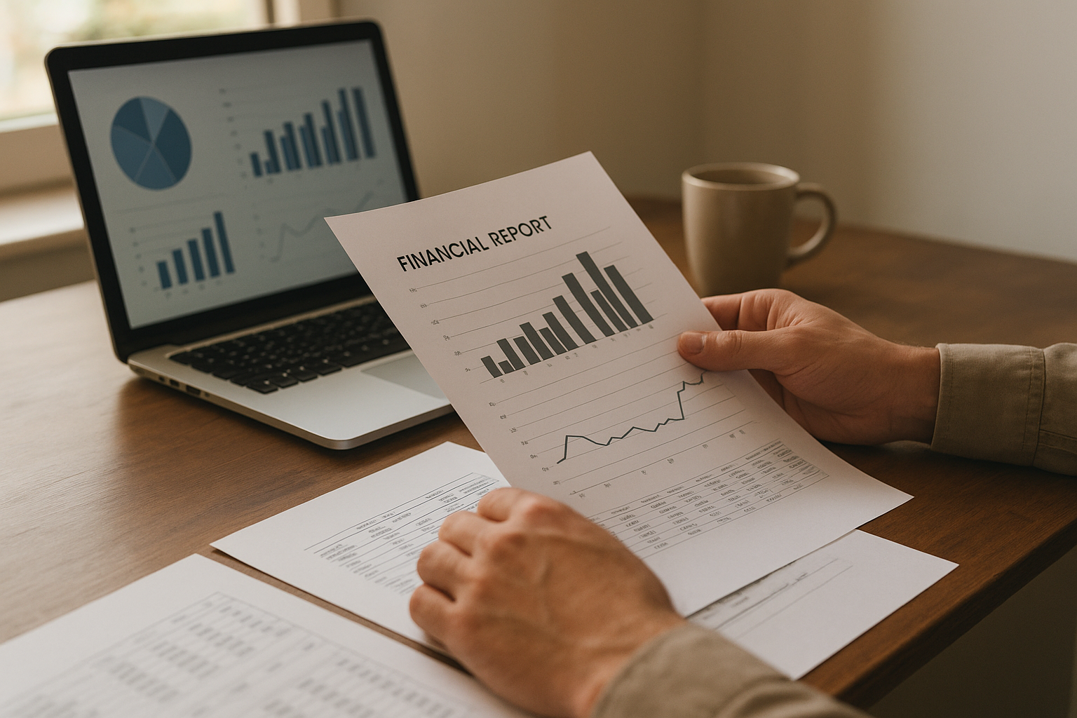 Business owner organizing financial documents before applying with an SBA loans lender
