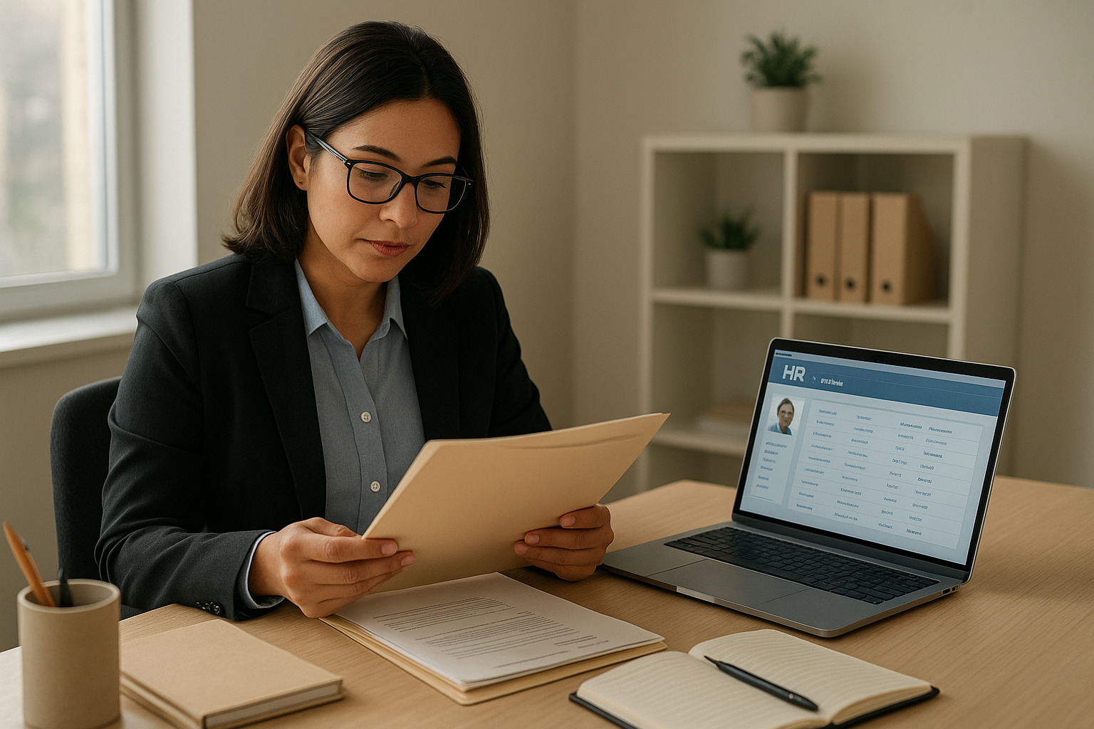 What is a human resource administrator — HR professional reviewing compliance documents