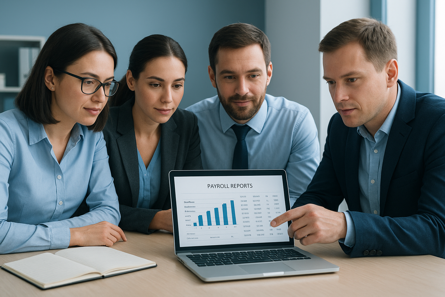Accounting team coordinating a Minnesota payroll outsourcing transition for multiple clients Accounting team coordinating a Minnesota payroll outsourcing transition for multiple clients