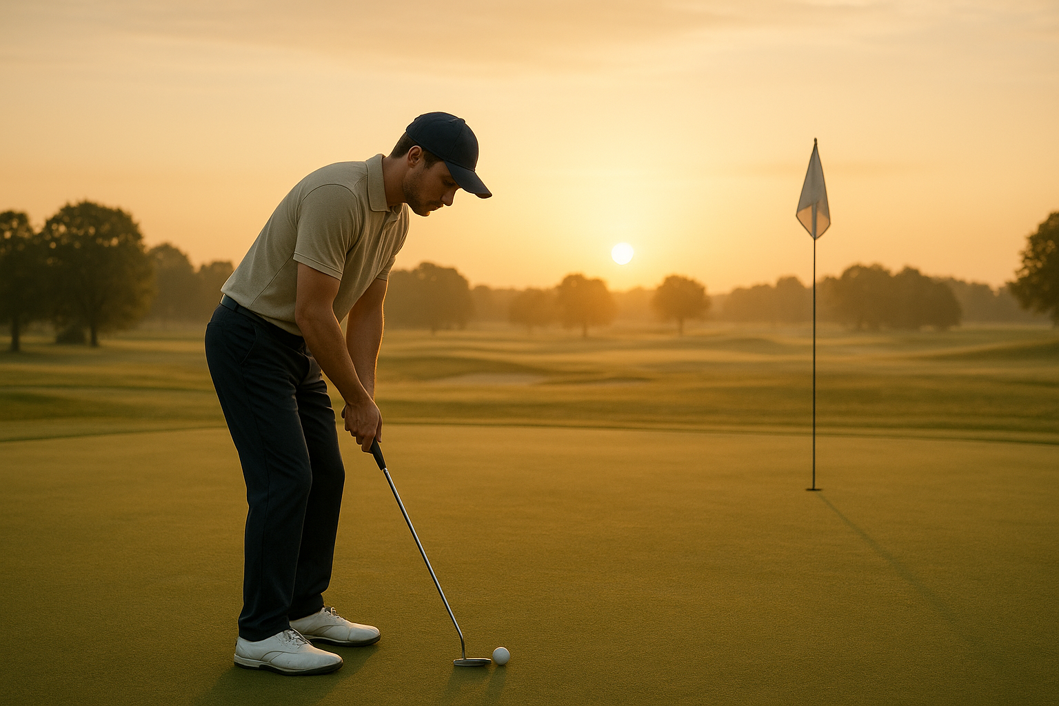 Golfer rehearsing a pre-shot routine during tournament preparation practice