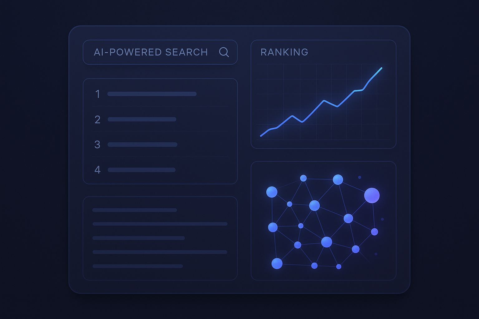 AI-powered platform for search authority showing ranking analytics dashboard