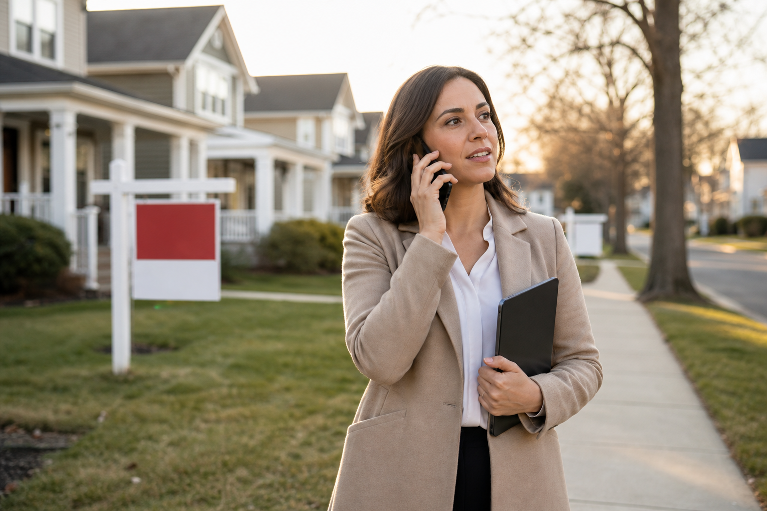 Agent calling a homeowner after identifying a strong seller signal in the neighborhood