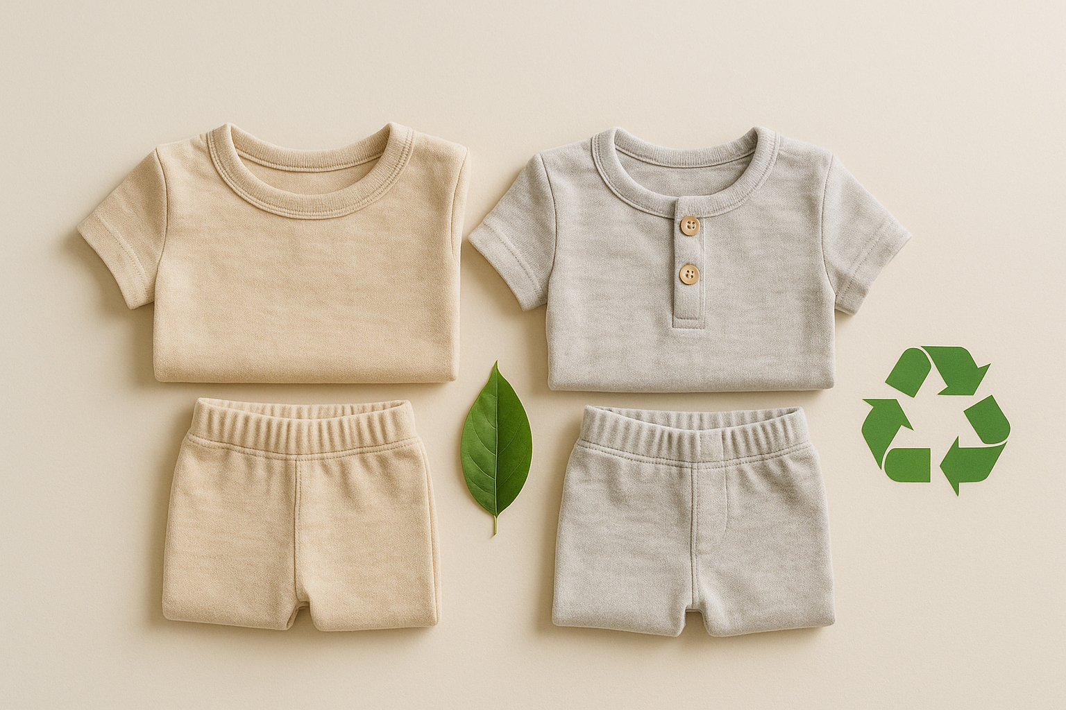 Sustainable toddler clothing rental flat lay emphasizing eco-friendly kids fashion