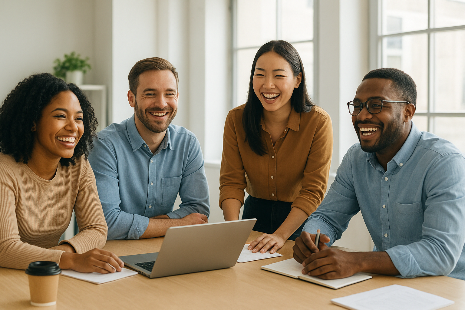 Small business team benefiting from support provided by human capital consulting companies