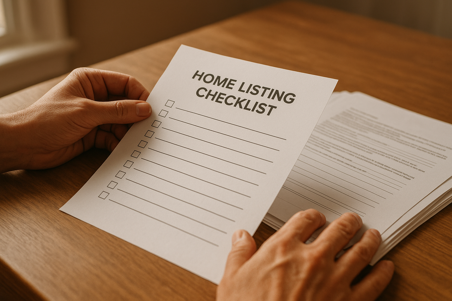 Checklist and paperwork used to compare local real estate agents