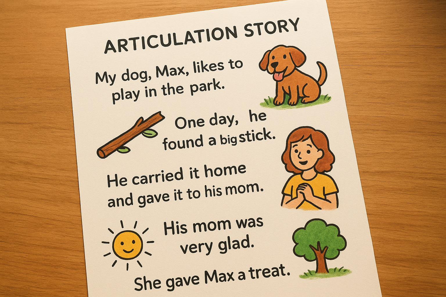 Printable Articulation Stories for Speech Therapy Wins