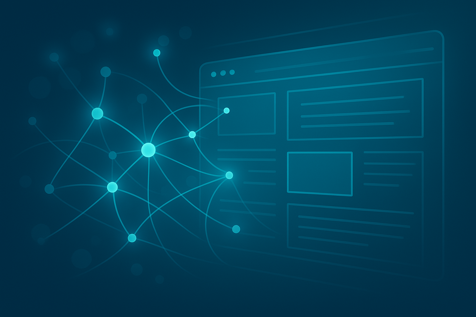 Visual representation of AI search engines reading structured website data