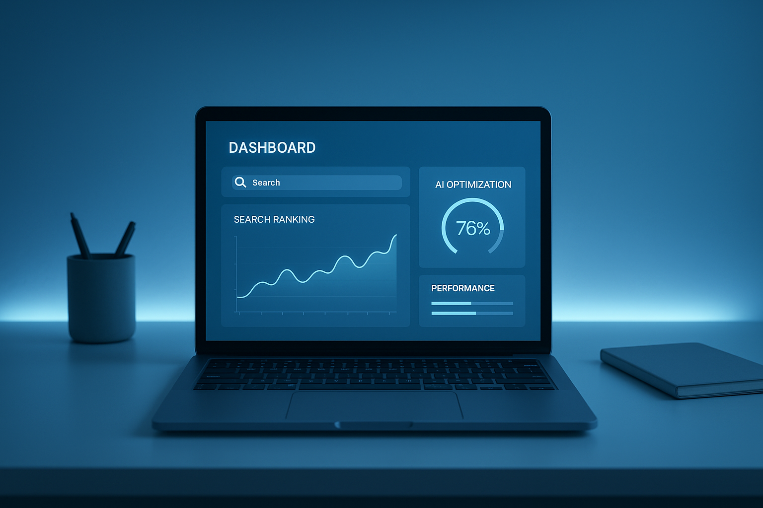 Dashboard showing next generation SEO automation tools analyzing search rankings