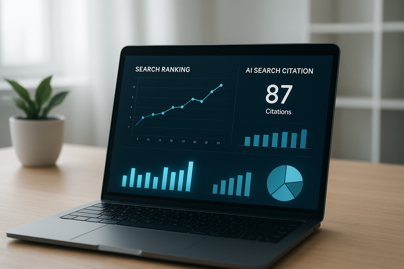 Dashboard showing automated search engine visibility tools tracking rankings and AI citations