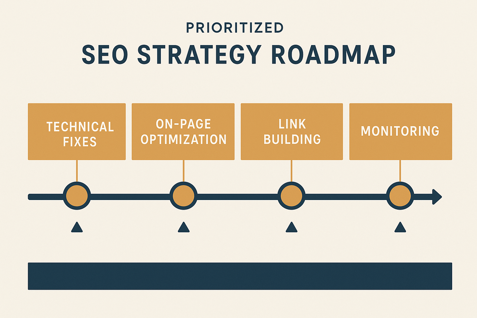 Four-stage SEO prioritization roadmap based on Moz ranking factor research