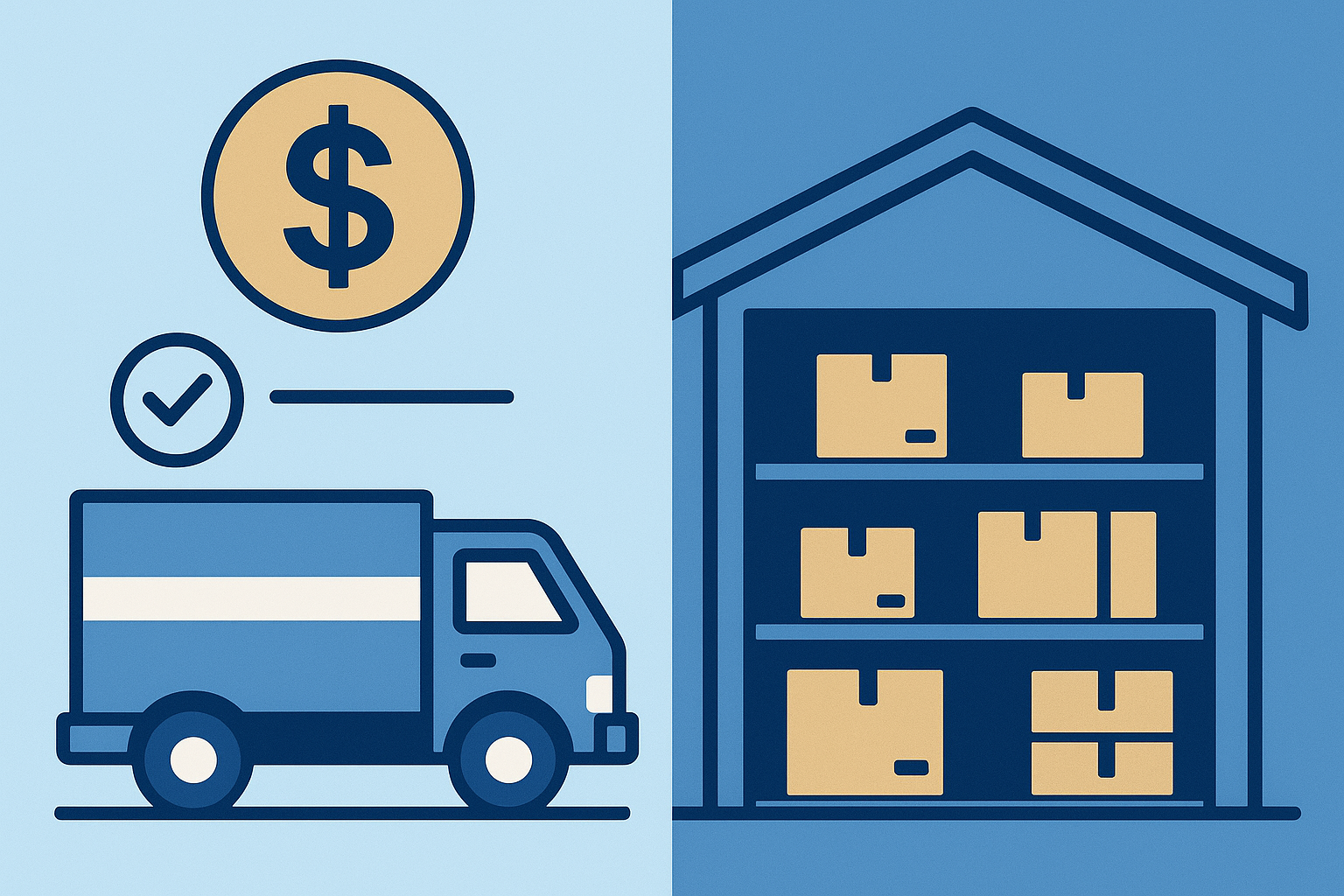 Illustration comparing equipment financing and inventory financing as business capital finance options