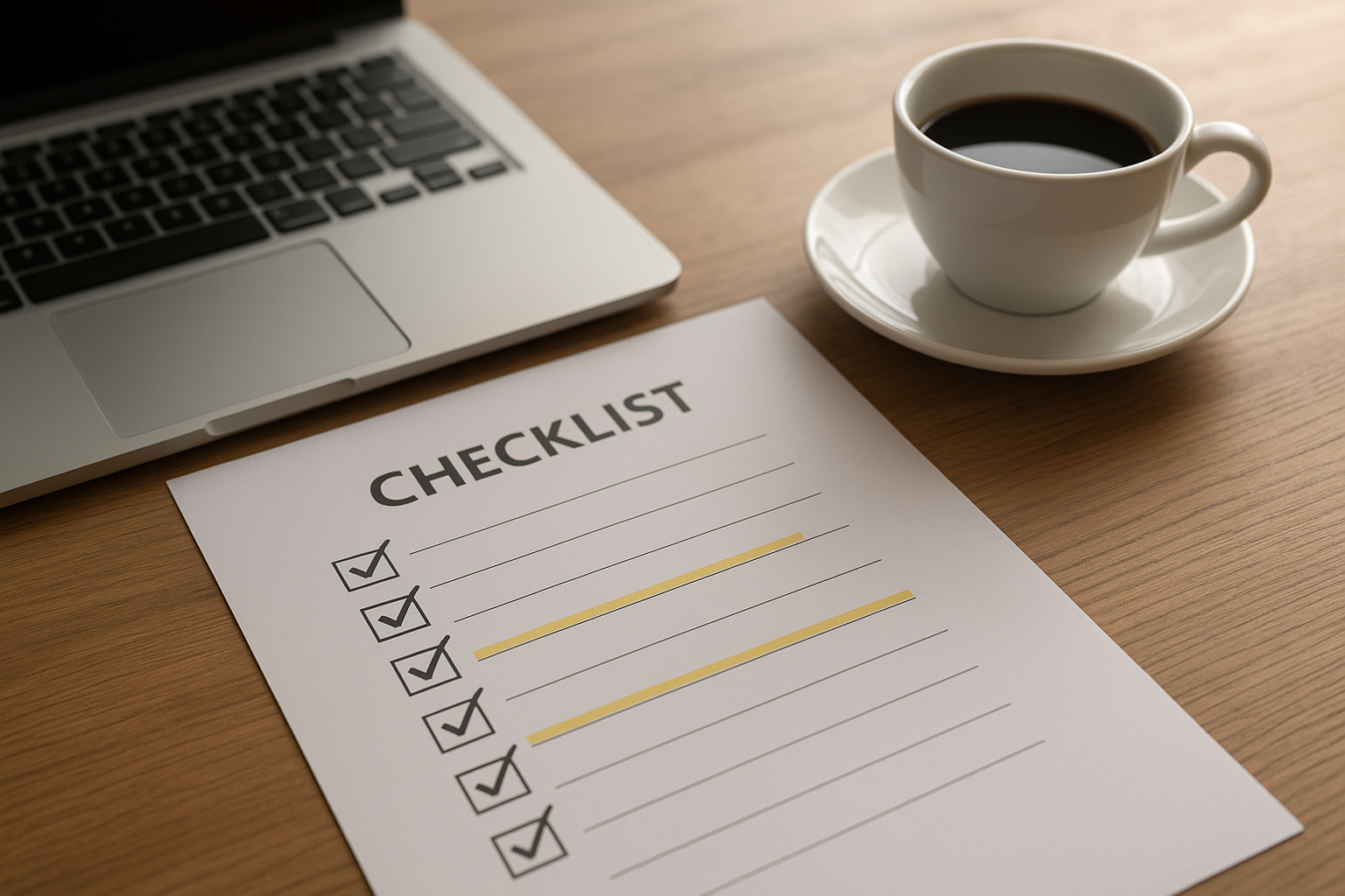 Checklist highlighting key clauses in an HR consulting agreement document