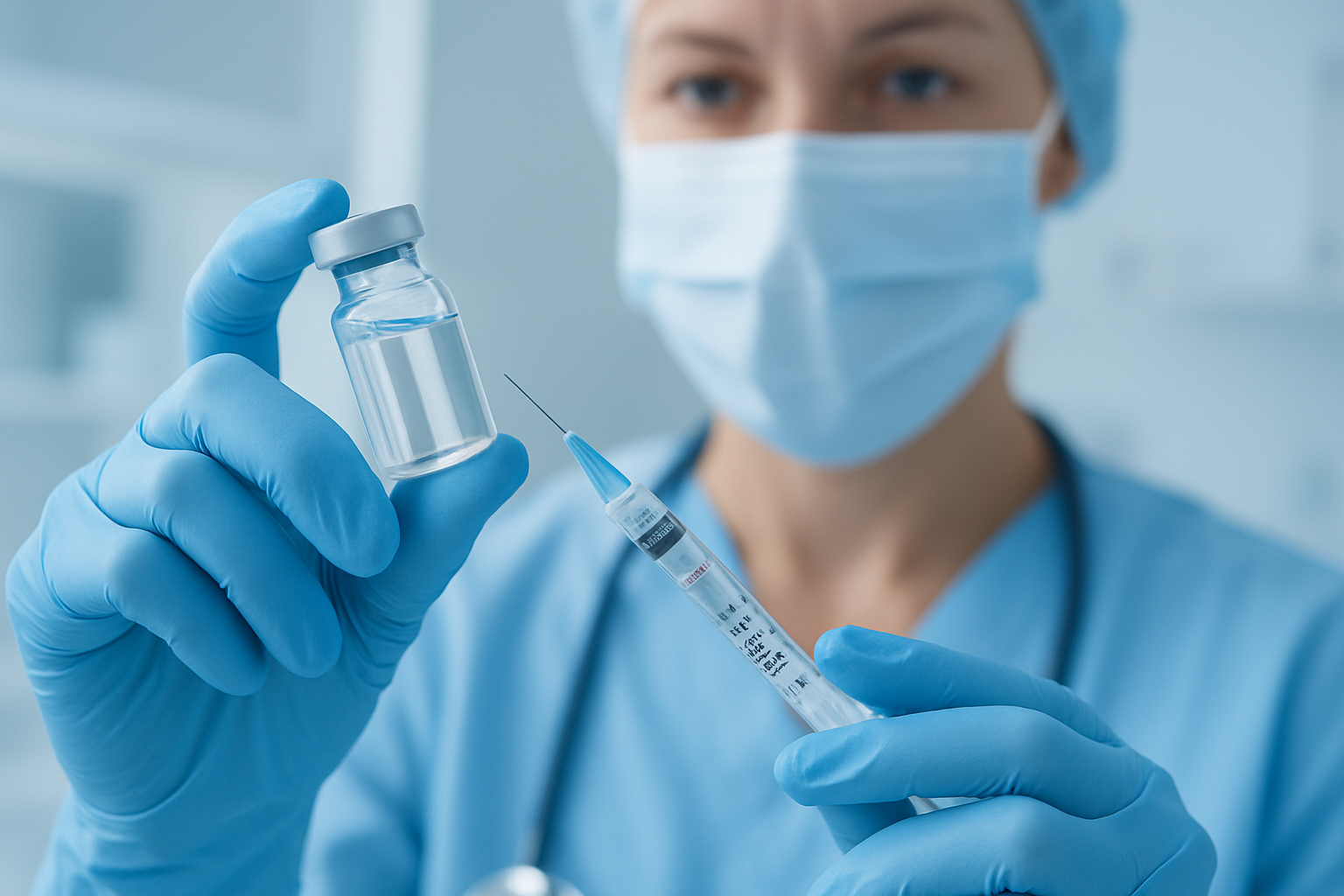 Medical professional preparing a prescription injection as part of a physician-guided weight loss treatment