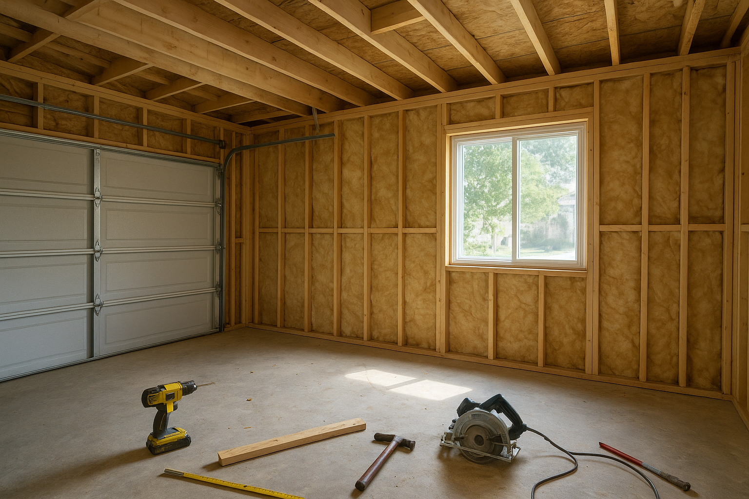 Garage conversion ADU renovation underway in a Southern California backyard