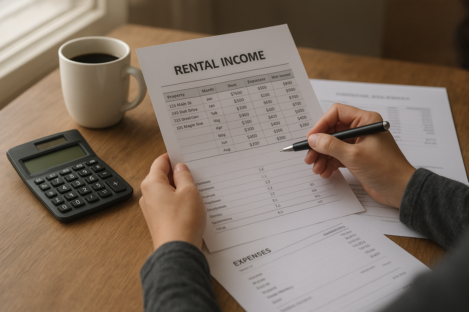Investor reviewing rent roll and expenses for multi family homes for sale