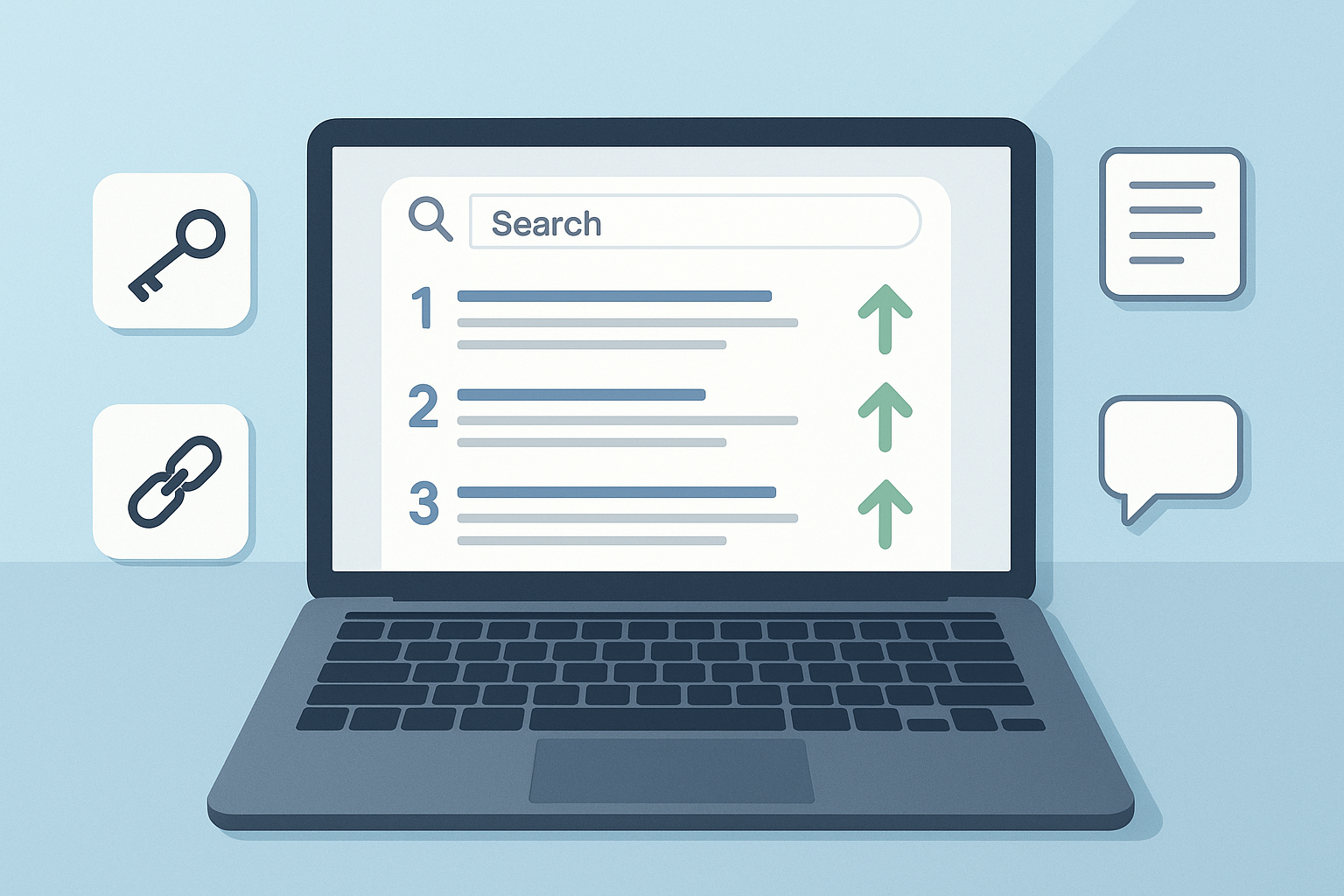 Illustration showing how defining SEO connects to ranking higher in search engine results