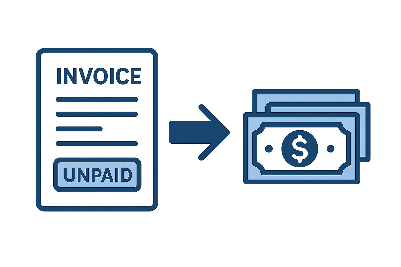 Illustration of cash flow improving after completing the invoice factoring process steps