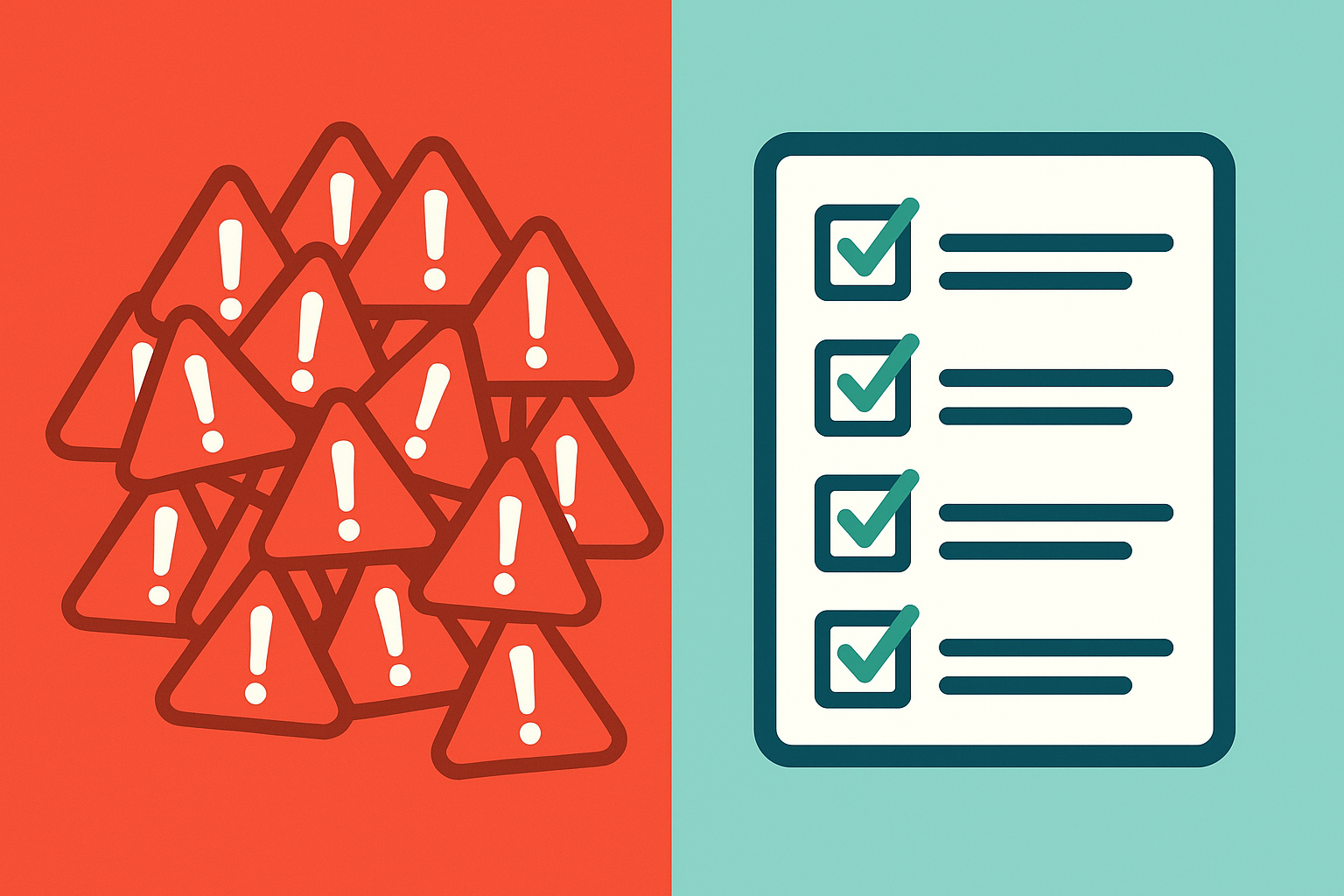 Comparison illustration of unresolved website errors versus fixed technical SEO issues