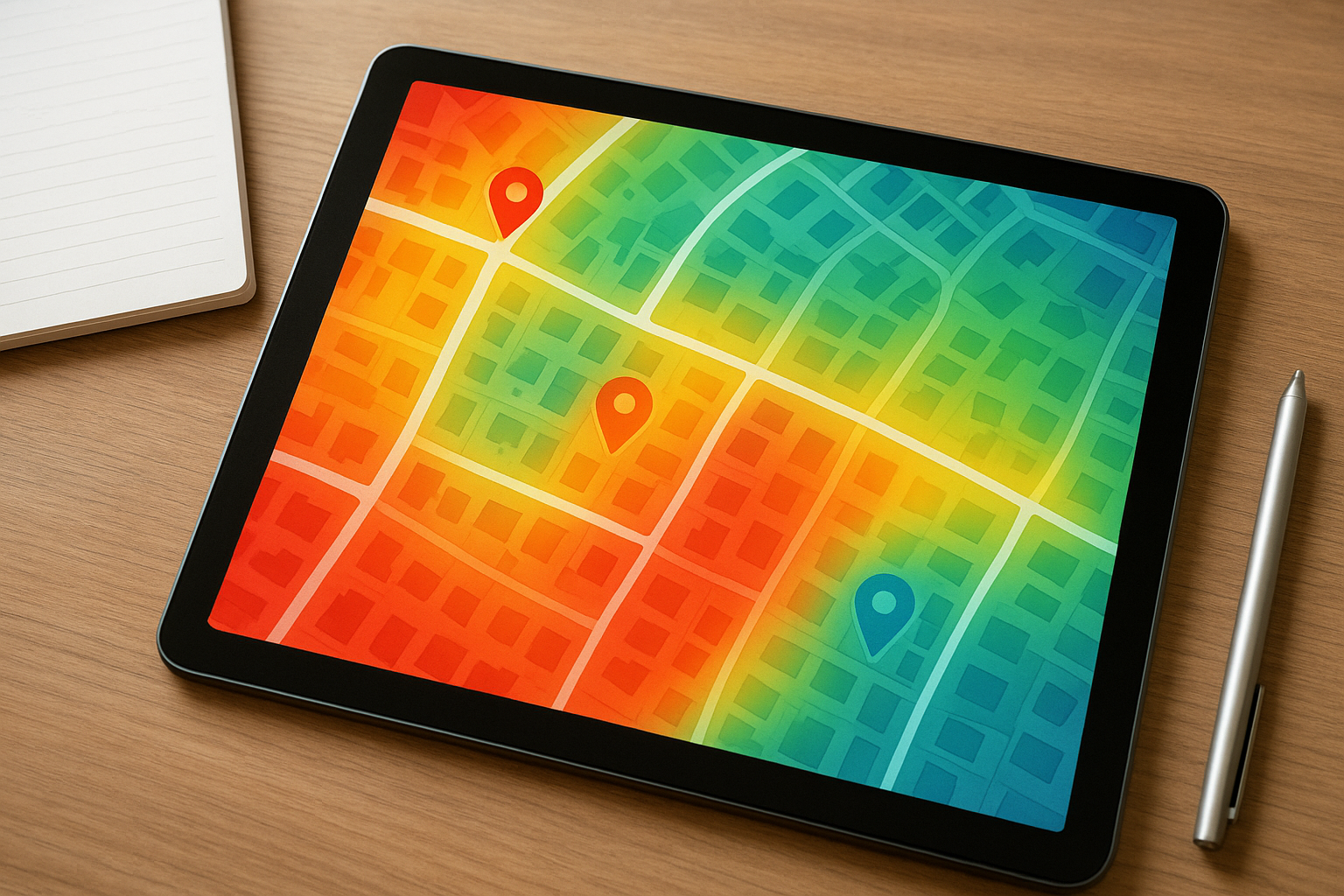 Heat map dashboard showing warm and hot seller opportunities for real estate marketing ideas