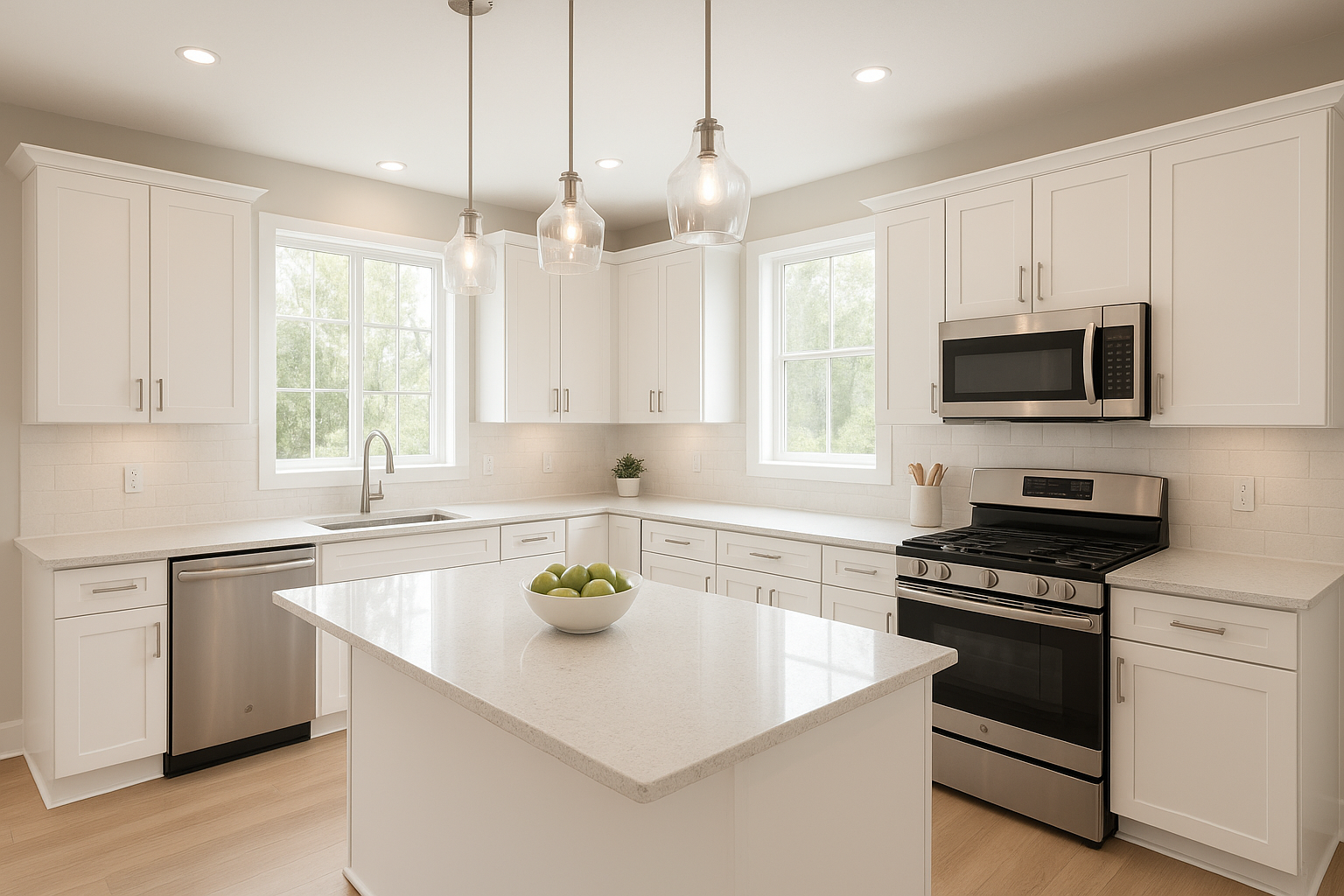 Model home kitchen showing finish options for buyers who want to buy new build homes
