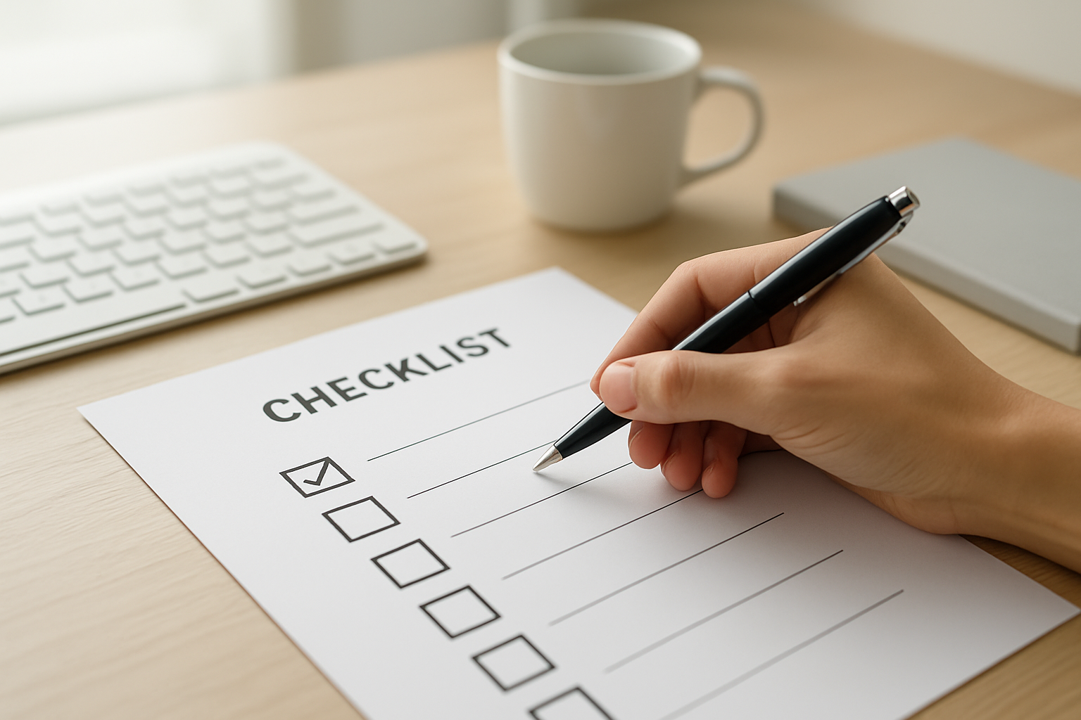 Checklist illustrating the steps to build an HR resource guide