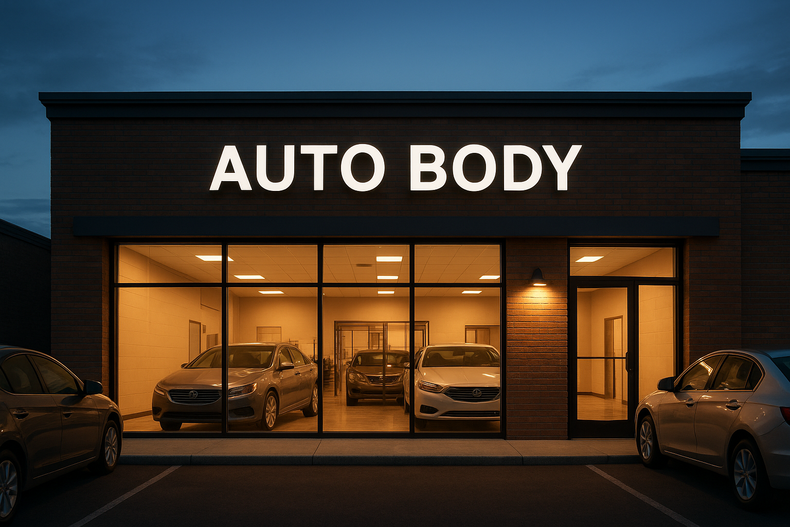 Exterior of a Brea auto body shop offering vehicle restoration services
