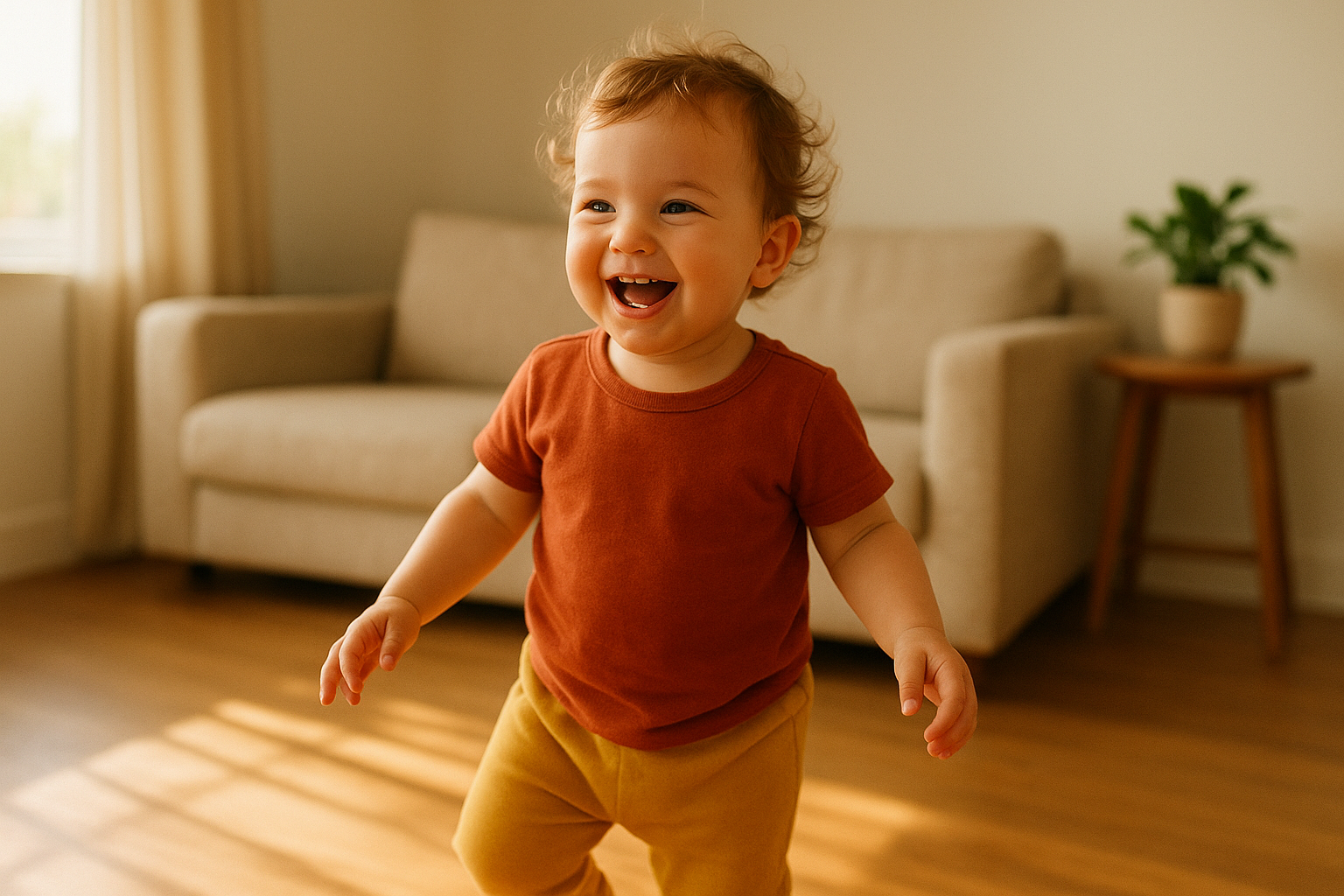 Toddler wearing a fresh outfit received through a children's clothing rental subscription