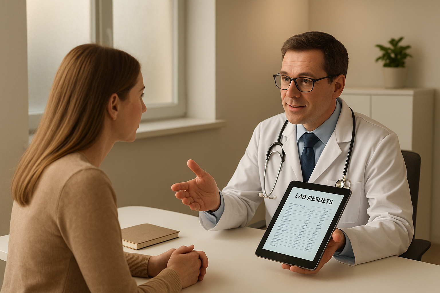 Physician reviewing weight loss medication options with a patient in an Ontario medical clinic