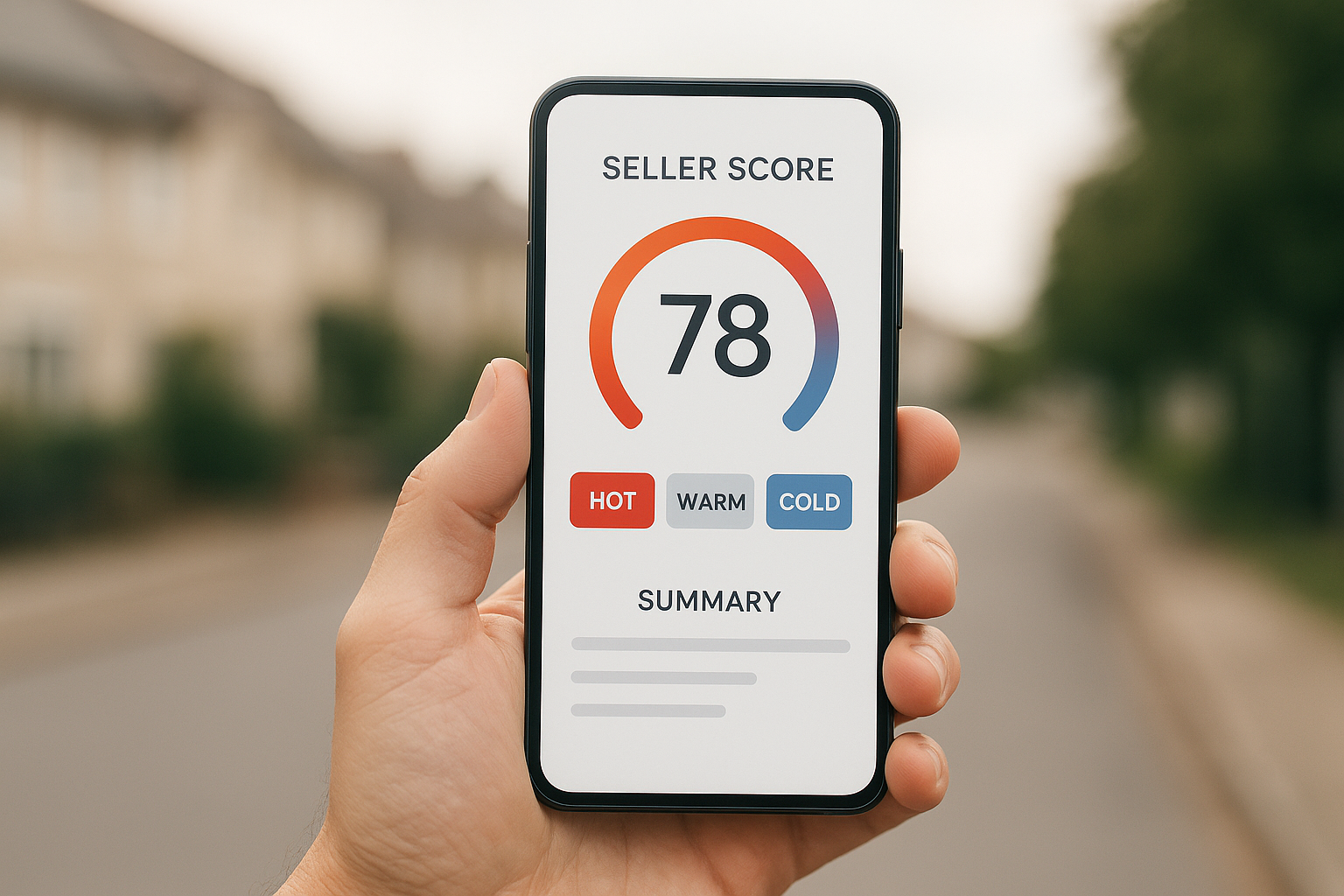 Smartphone showing a seller signal dashboard used for territory farming prioritization