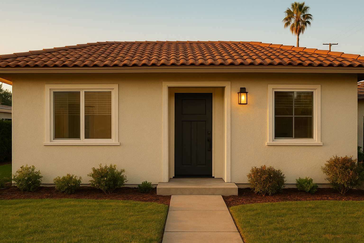 Converted garage entrance showing a completed JADU addition on a Southern California home