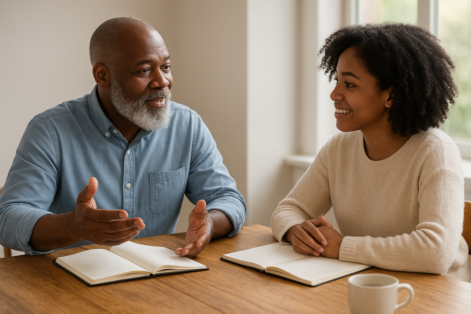 HR mentor coaching an employee as part of a professional development plan