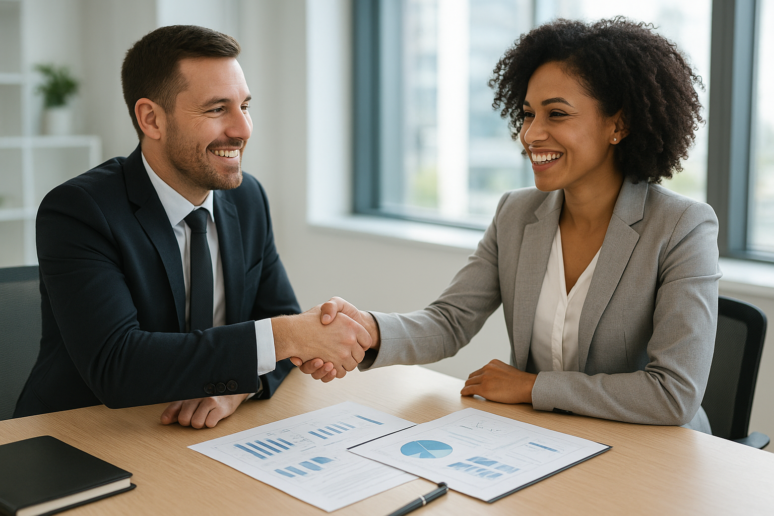 Lender and small business owner finalizing a working capital financing agreement