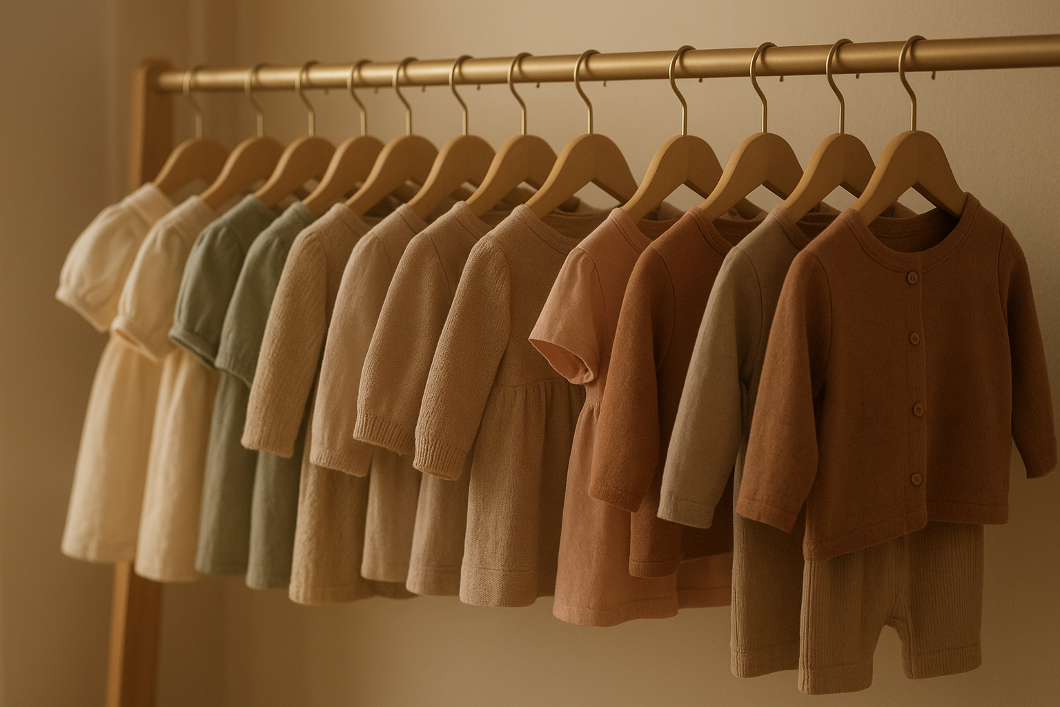 Rack of sustainable kids fashion rental apparel from premium clothing labels