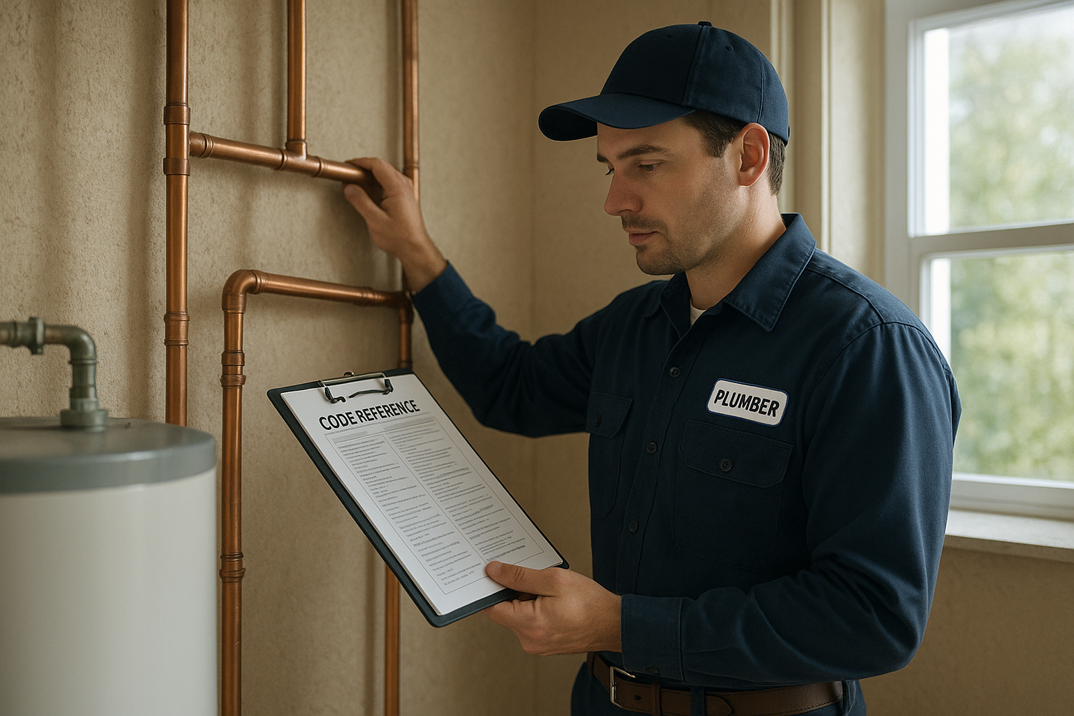 Efc5cb10_plumber-code-check-terrell Licensed plumber reviewing code-compliant plumbing services Terrell installation standards