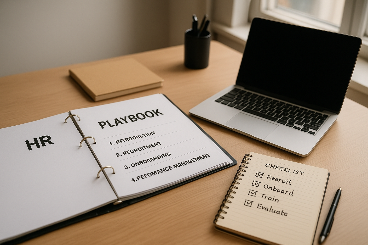 HR playbook and checklist used by managers to guide employee management decisions