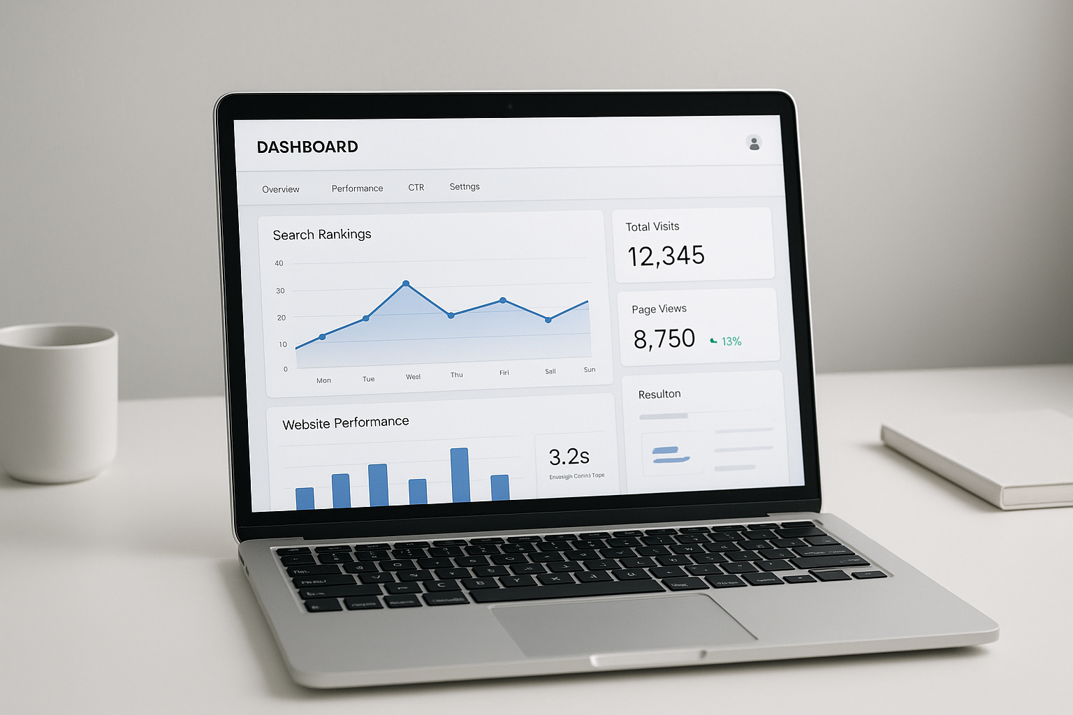 GoHighLevel SEO dashboard showing rankings and AI visibility metrics
