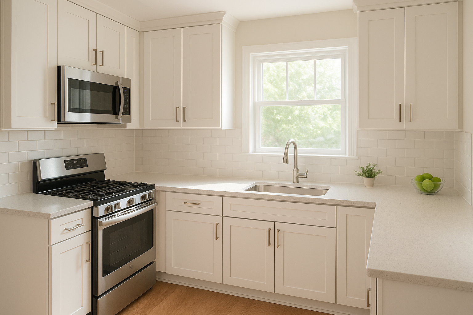 Beautifully refaced kitchen cabinets as an affordable alternative to a rusco kitchen remodel