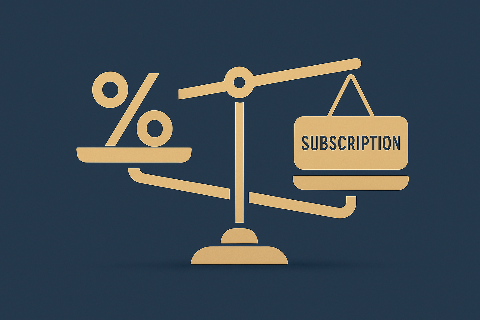Scale comparing referral fee commission splits against flat-rate seller lead generation subscriptions