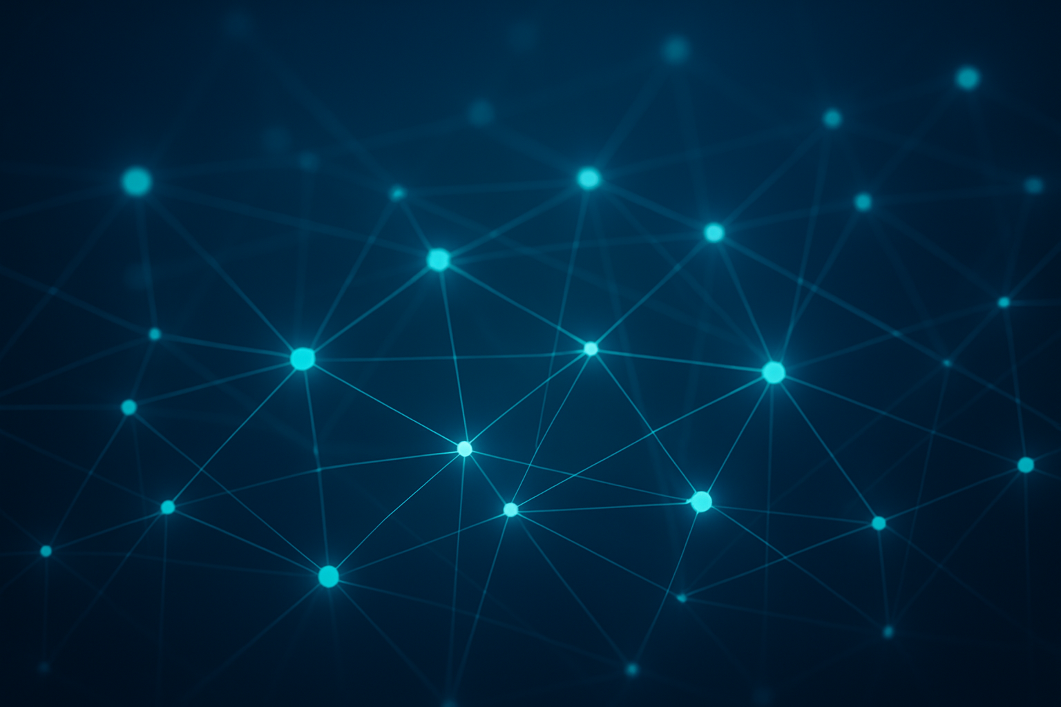 Abstract network visualization representing AI-based performance metrics data connections