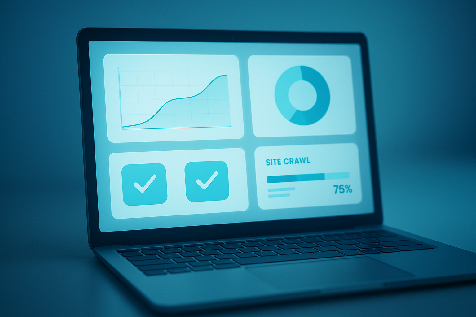 Dashboard showing technical SEO automation tools scanning a website for issues