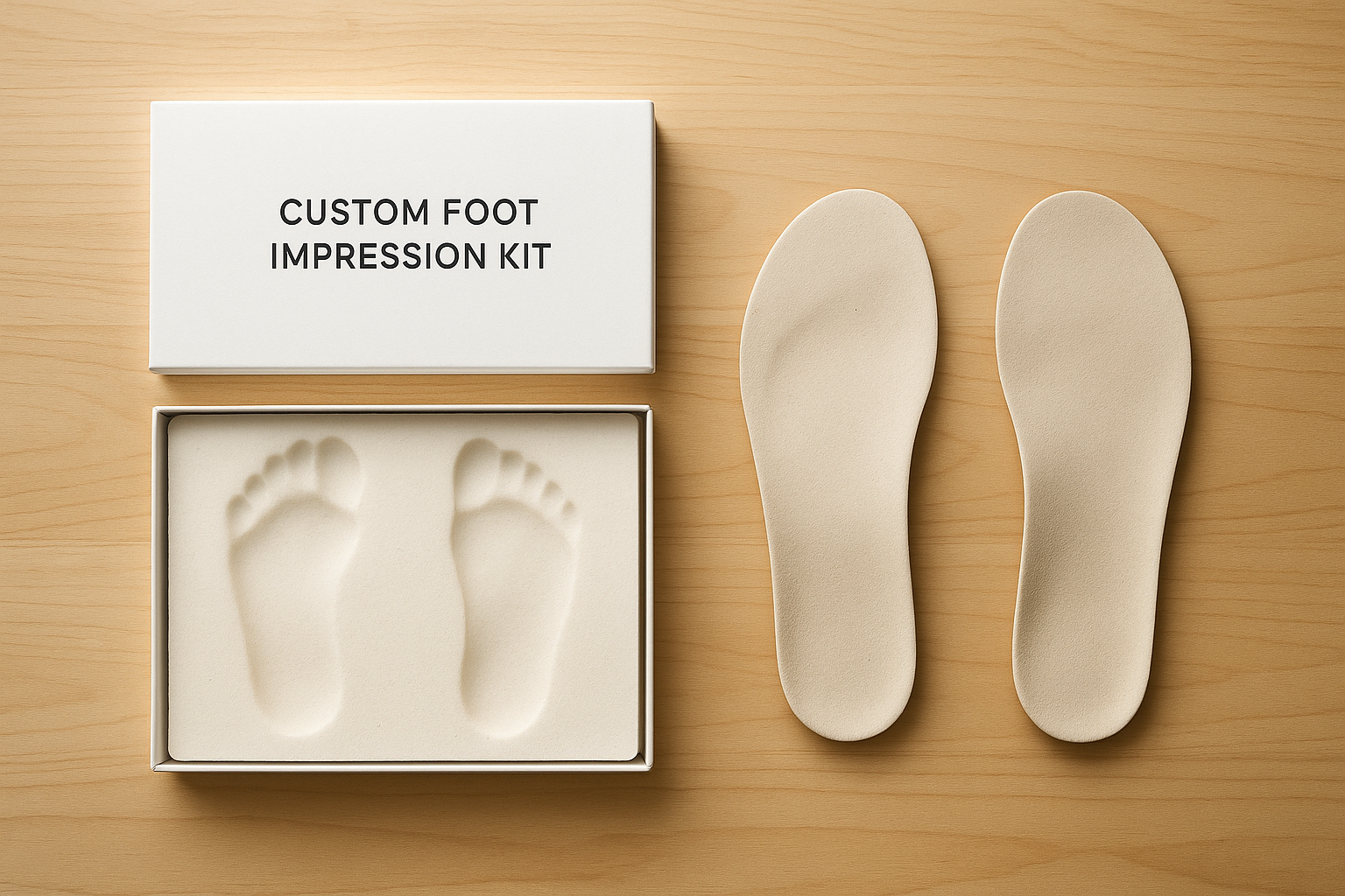 At-home foam impression kit used to order cheap custom insoles online
