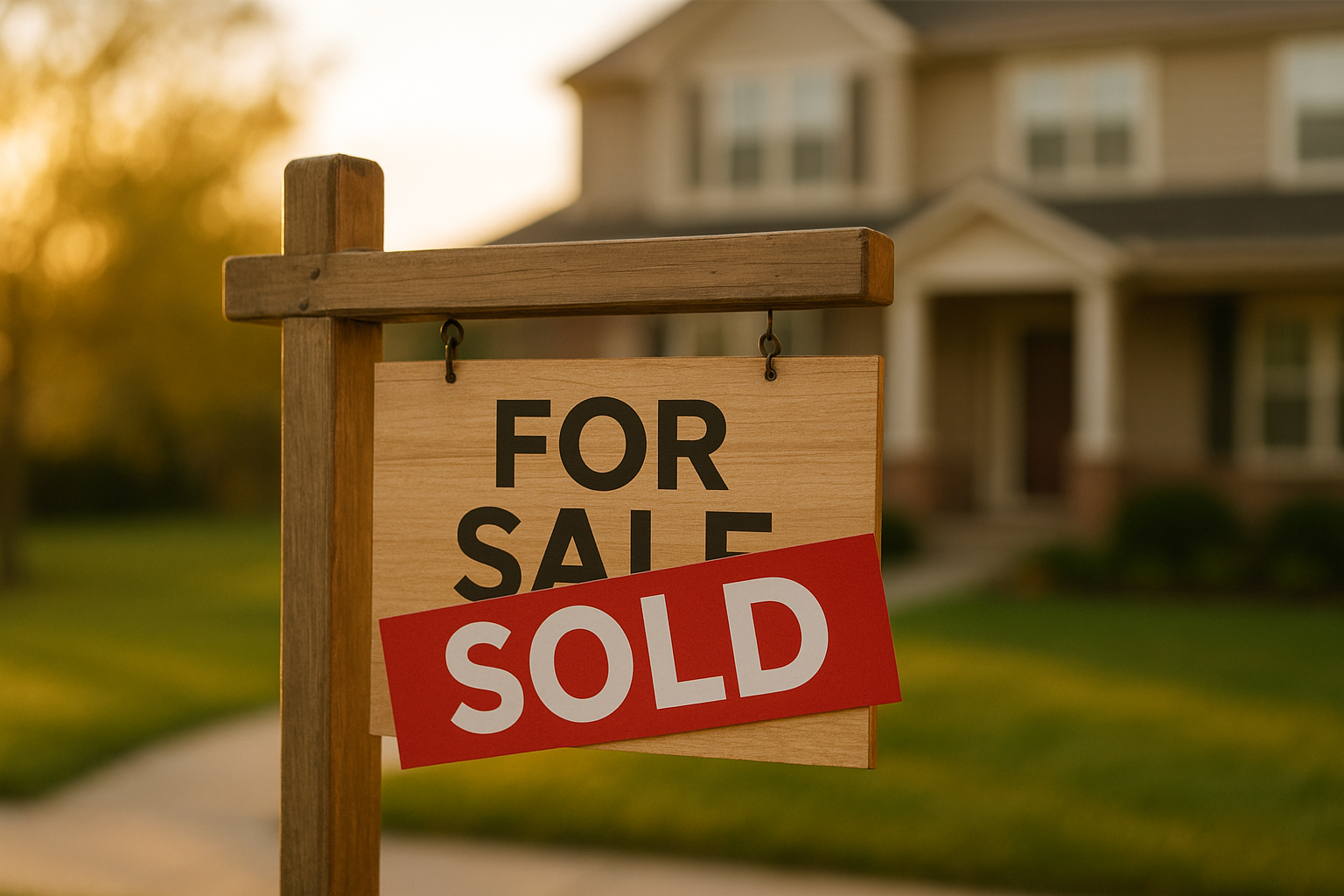 Sold sign in front of a San Antonio home representing a successful home sale
