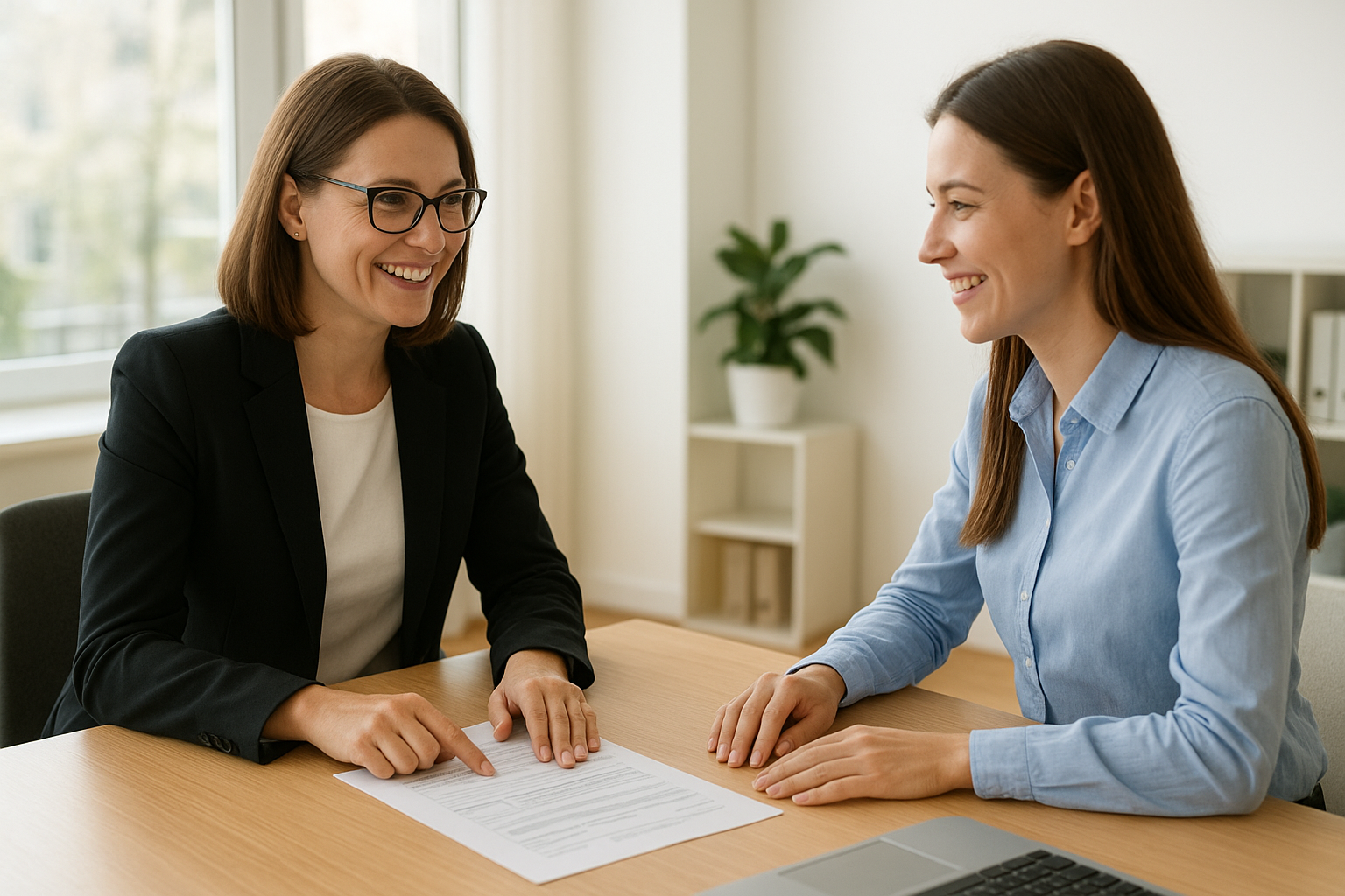 HR professional explaining workers compensation and unemployment insurance during onboarding