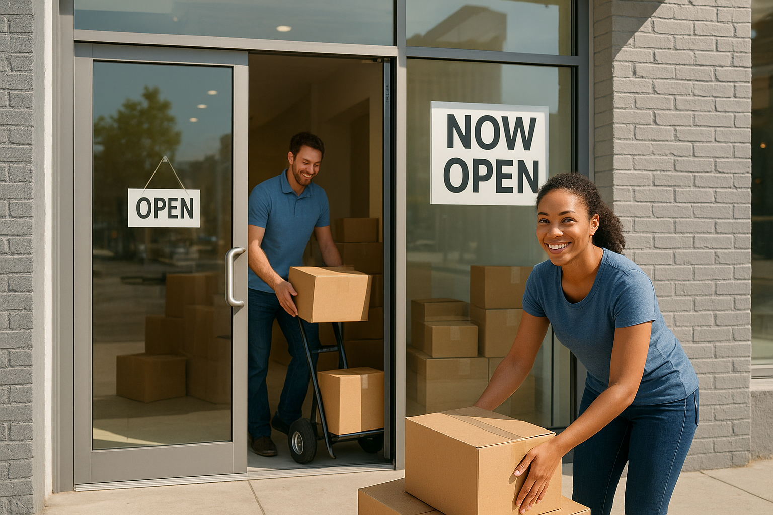 New business location opening after securing nationwide expansion financing