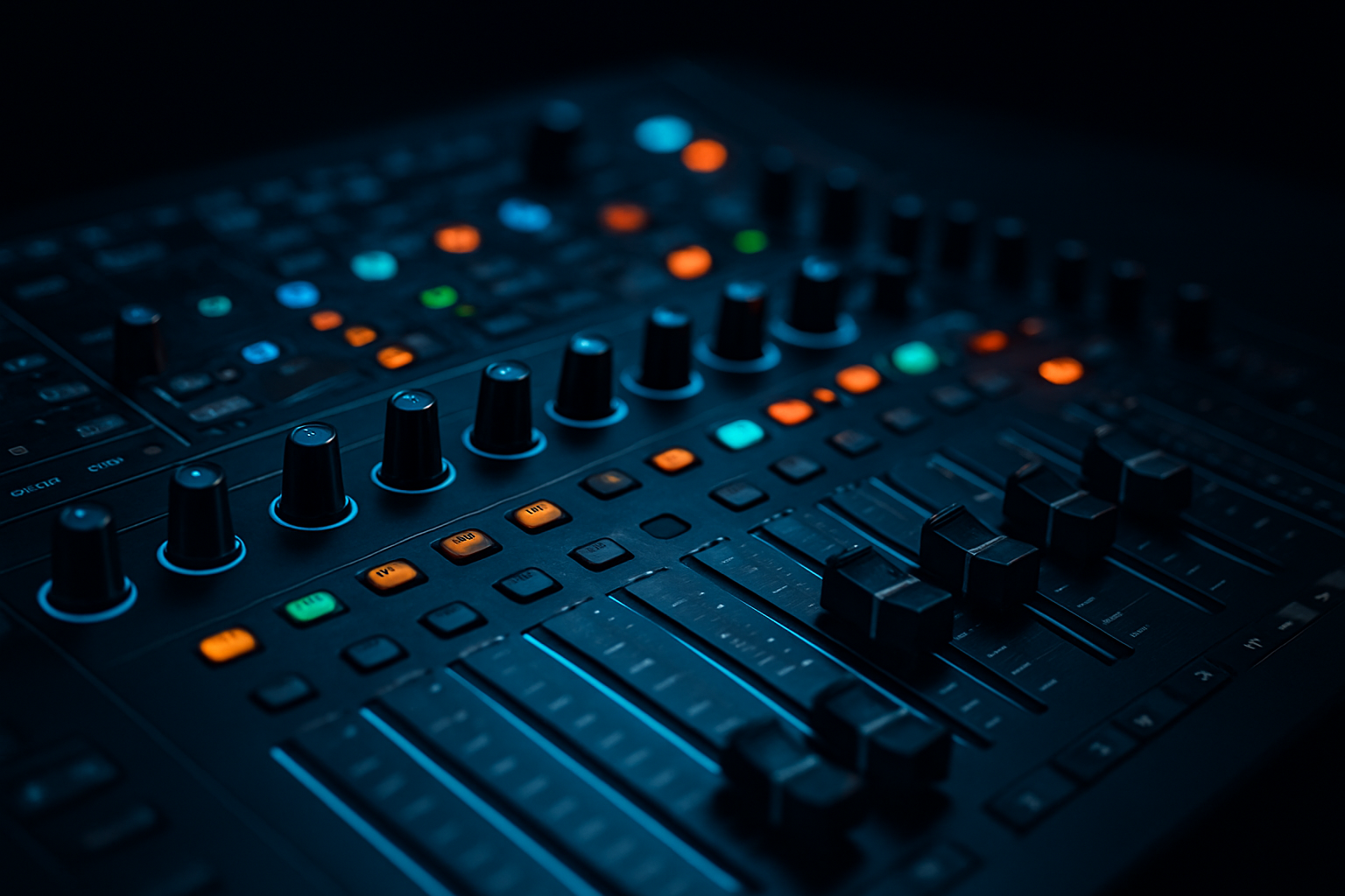 Digital mixing console used in professional audio system rental for live events