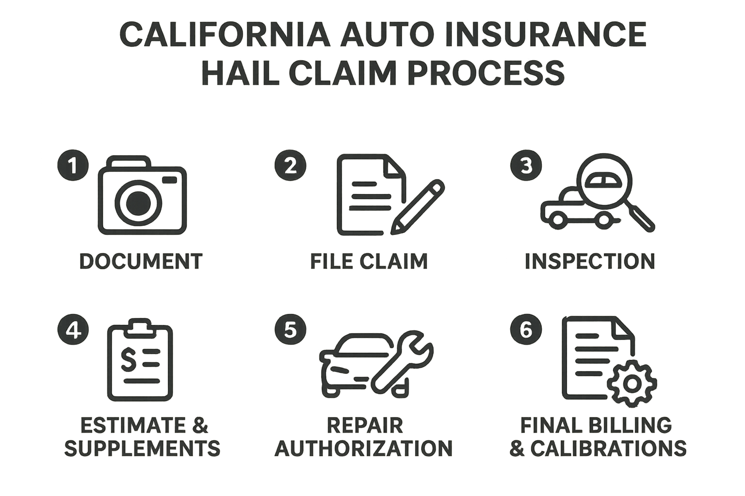 California hail insurance claim steps infographic