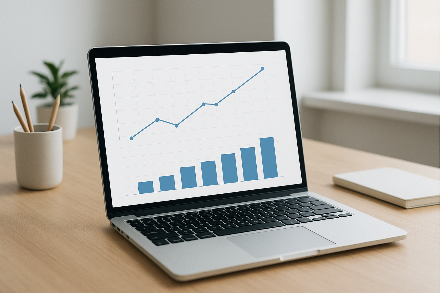 Dashboard showing performance-driven SEO tools tracking keyword rankings and traffic growth