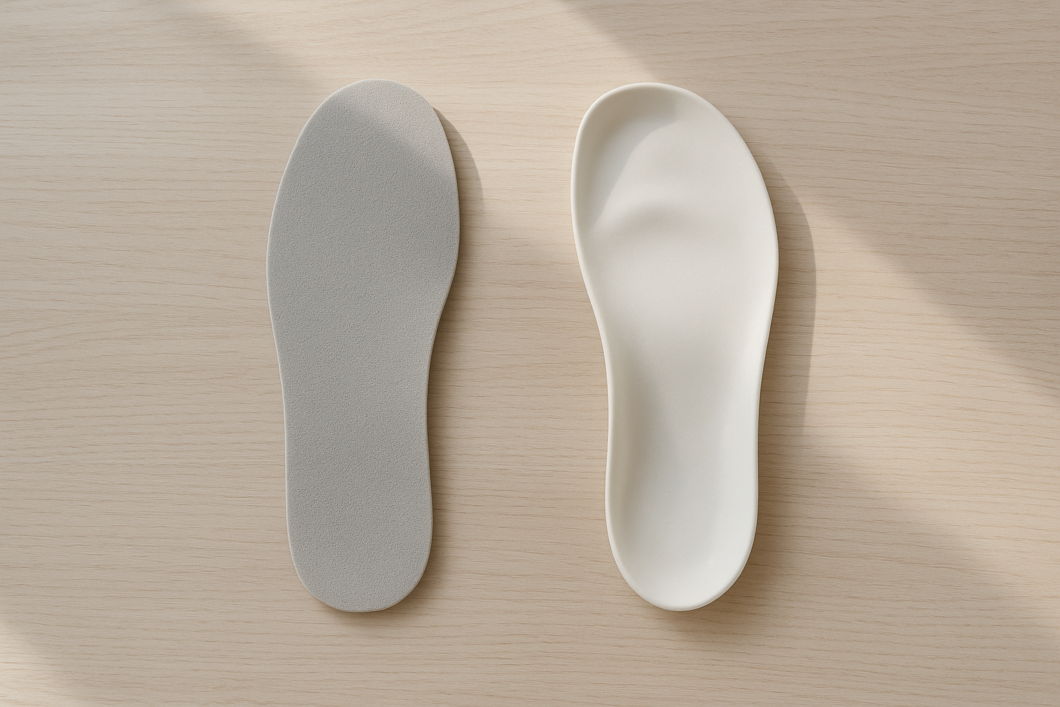 Comparison between a generic shoe insole and a custom-molded orthotic shell
