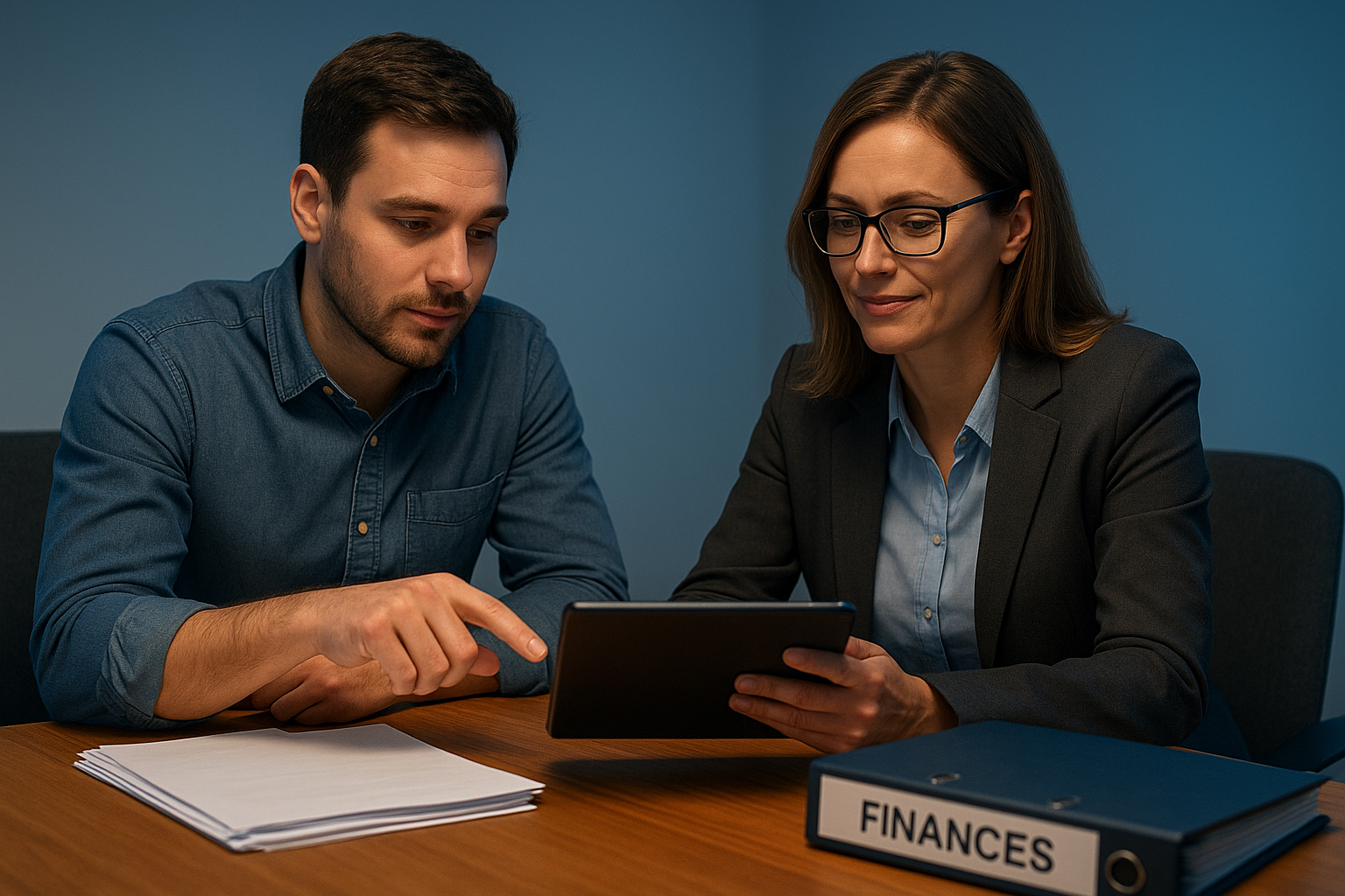 Provider and consultant reviewing 245D licensing compliance documents together Provider and consultant reviewing 245D licensing compliance documents together