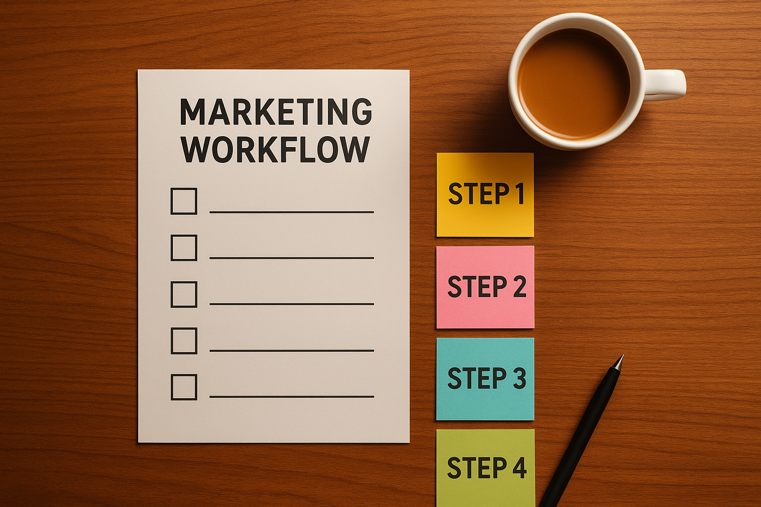 Numbered checklist representing steps in an AI-powered competitive analysis workflow
